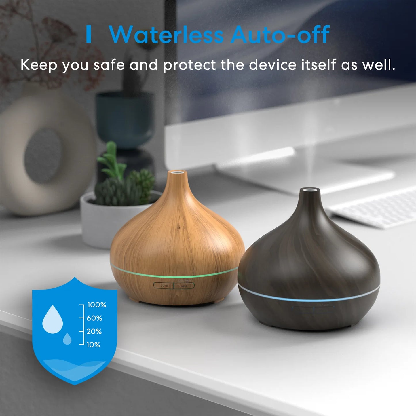 Smart Essential Oil Diffuser, WiFi Air Humidifier EU/US/UK/AU Plug, Work with Apple HomeKit Siri ,Alexa Google Home