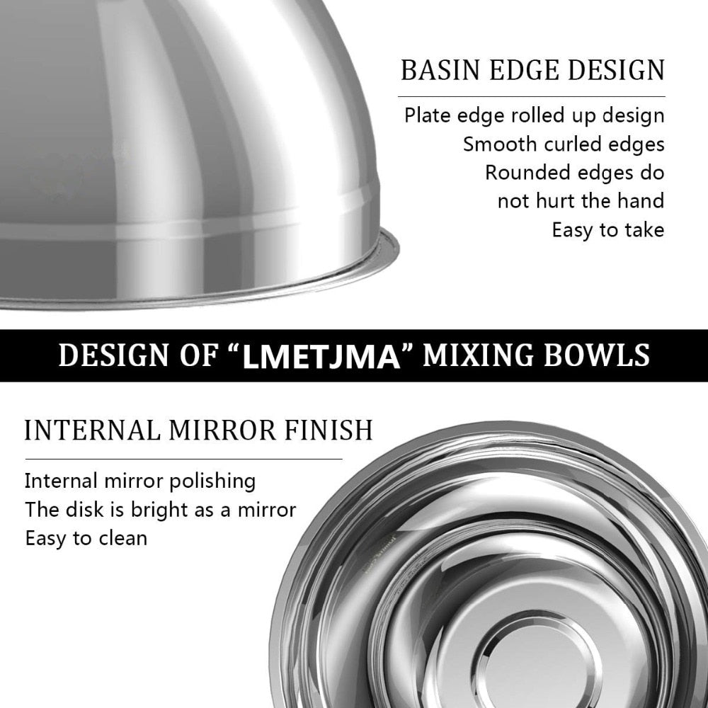 Modern kitchen, comfort and elegance, tools and more Stainless Steel Mixing Bowls Non Slip Nesting Whisking Bowls Set Mixing Bowls For Salad Vegetables Eggs Cooking Baking