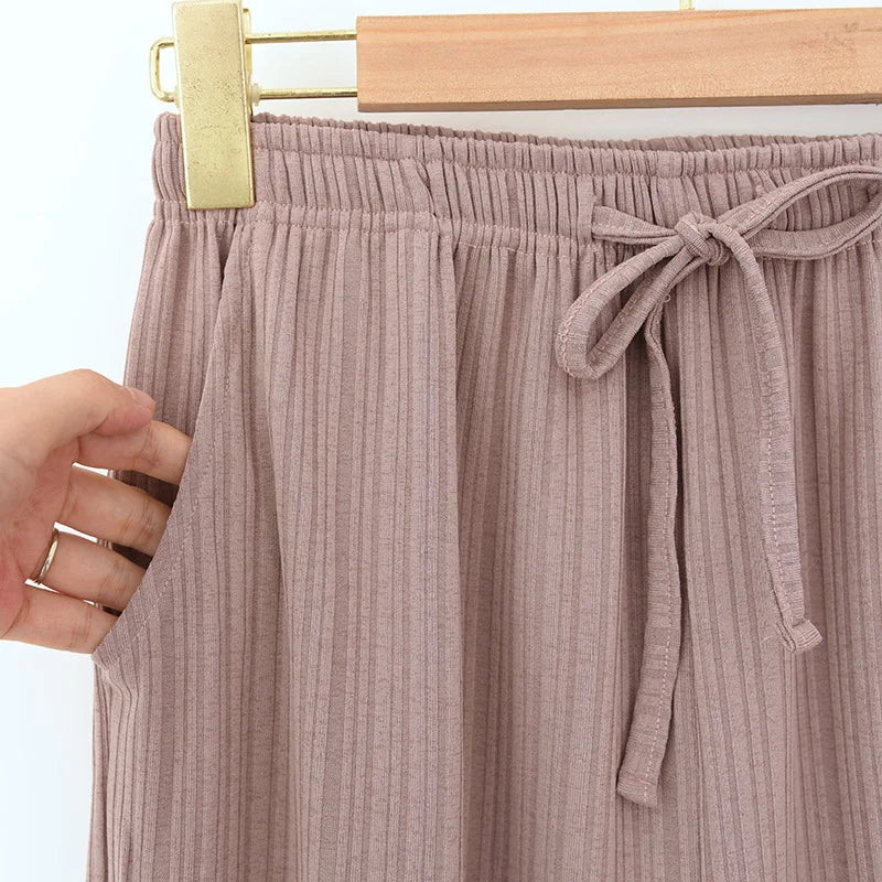 Wide Leg Pants Women's Cropped Pants Thin Shorts Various Colors Large Size Pants pajama