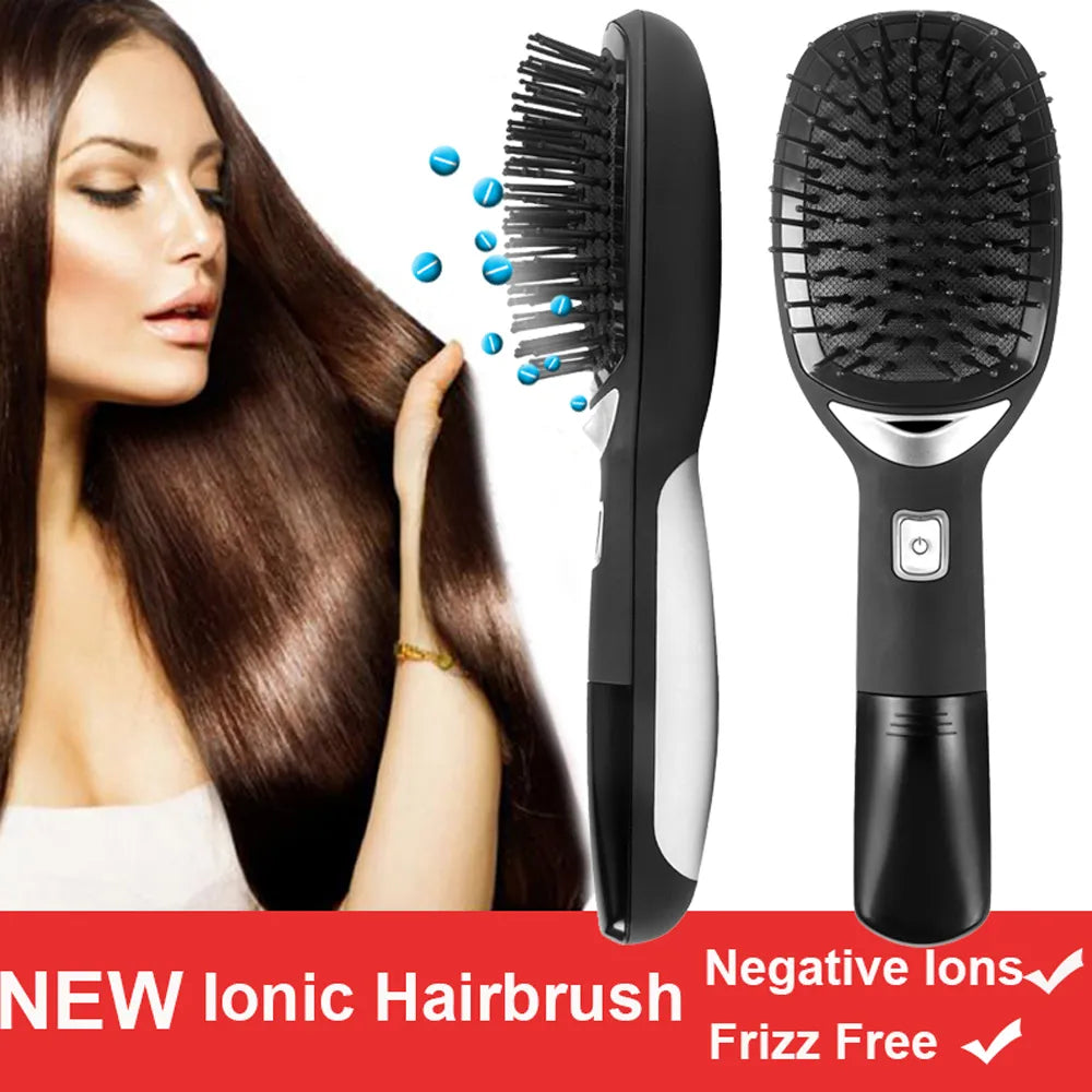 New Hairbrush Portable Electric , Hair Comb Anti-static Anti Frizz Negative Ions Scalp, Massage Comb Hair Styling Tool