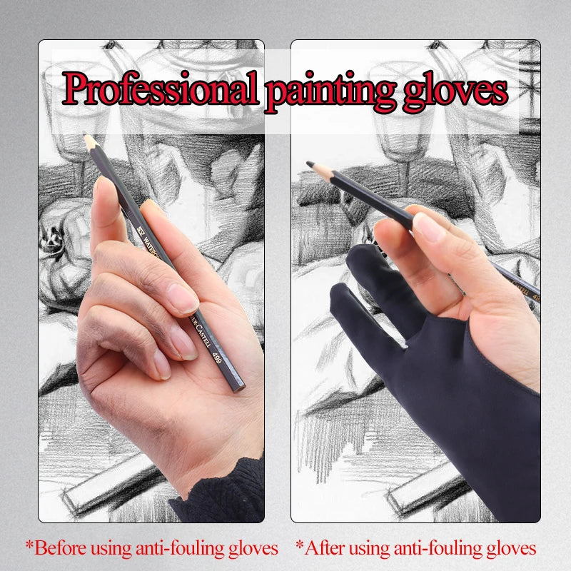 The finest stationery and office tools, Antifouling Gloves Both for Left and Right Hand and Any Graphics/Table/Drawing XS S M L Size Drawing Gloves Two-fingers/Shaped