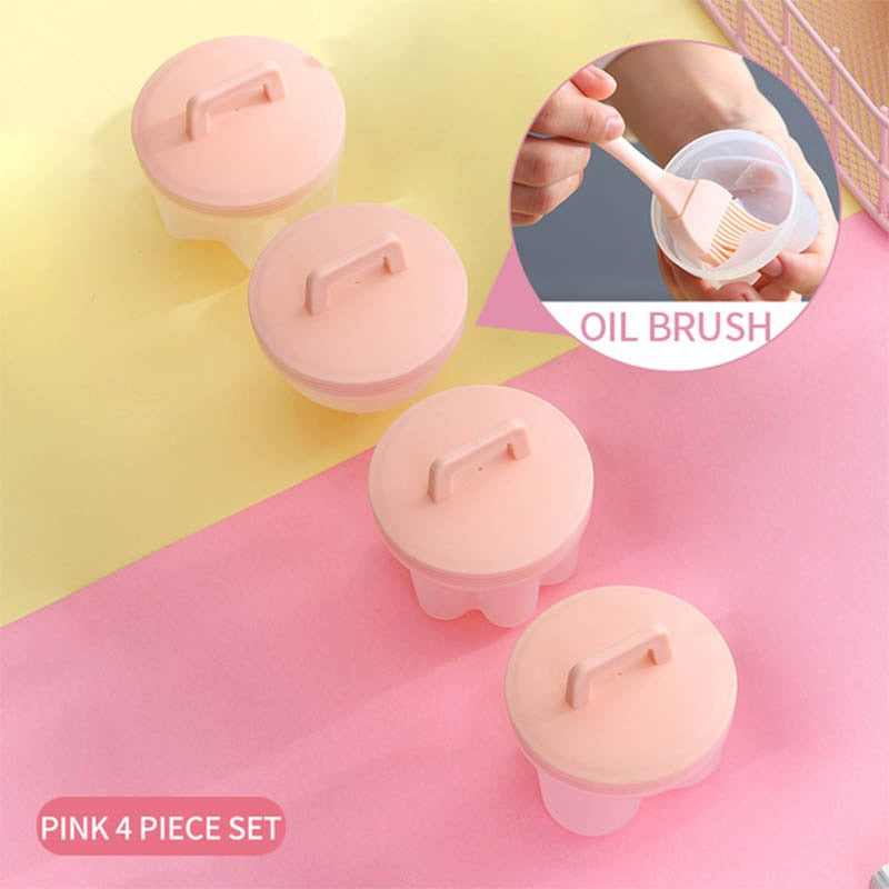 Modern kitchen, comfort and elegance, tools and more 4 Pcs/Set Cute Egg Cooker Tools With Brush Plastic Egg Boiler Poacher For Kid Baking Egg Mold Maker Kitchen Accessories