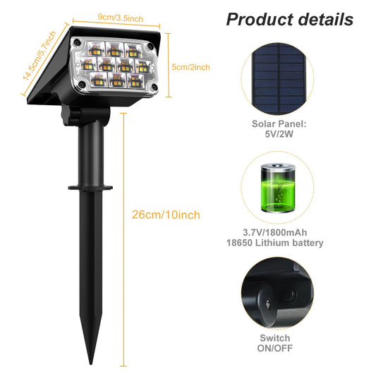 1/2/4PCS Solar Power Light Adjustable ,Light Temperature Solar, Garden Light outdoor IP65 Solar, Lamp Super Bright Solar Spotlight