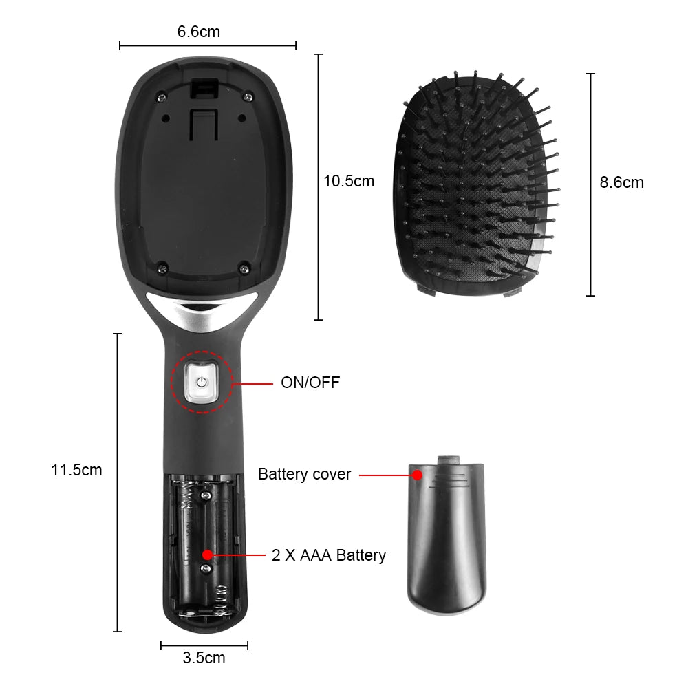 New Hairbrush Portable Electric , Hair Comb Anti-static Anti Frizz Negative Ions Scalp, Massage Comb Hair Styling Tool