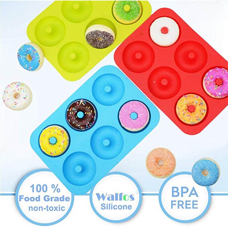 Modern kitchen, comfort and elegance, tools and more  6 Holes Donuts Mold of Silicone Round Shape Donuts Mold Baking Jelly Fondant Mold Chocolate Cake Decorating Cooking Tool Pastry