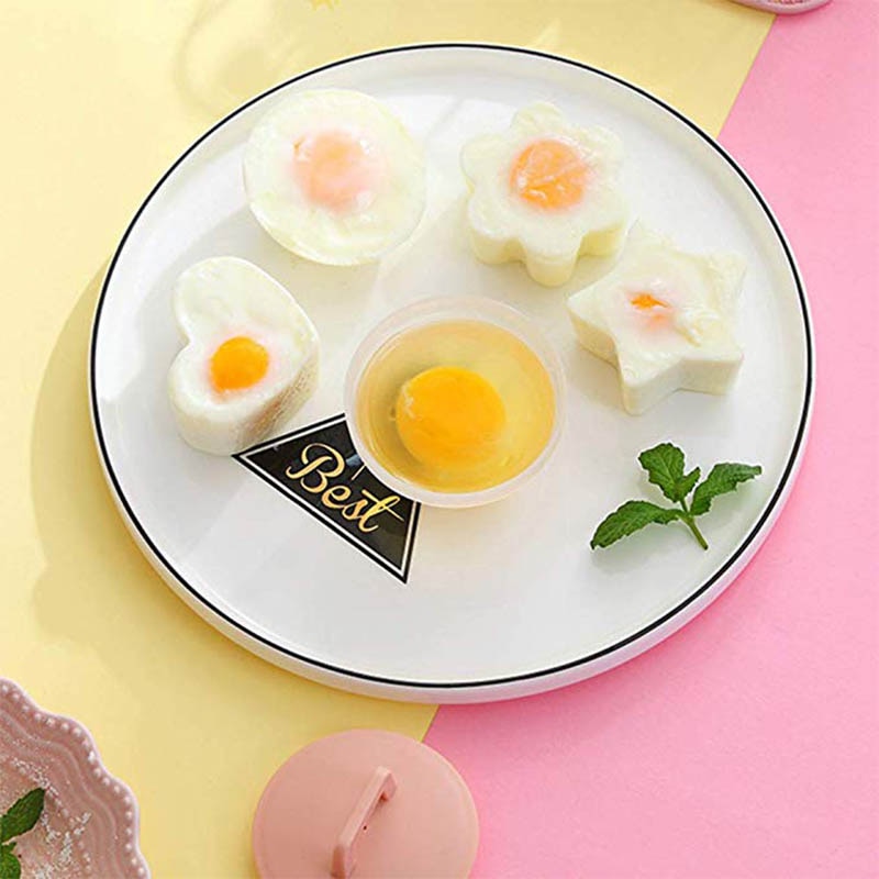 Modern kitchen, comfort and elegance, tools and more 4 Pcs/Set Cute Egg Cooker Tools With Brush Plastic Egg Boiler Poacher For Kid Baking Egg Mold Maker Kitchen Accessories