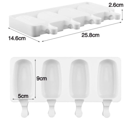 Modern kitchen, comfort and elegance, tools and more  4 Cell Big Size Silicone Ice Cream Mold DIY Homemade Dessert Freezer Fruit Juice Ice Pop Maker Mould