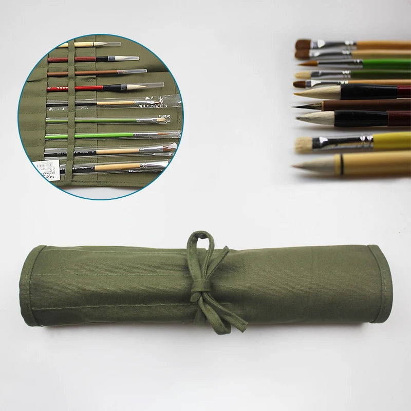 The finest stationery and office tools, elegance and luxury for multiple uses Multifunction Pen Curtain 22/30 Holes Painting Brush Bag Pencil Bag Roll Up Portable Canvas Wrap Pouch