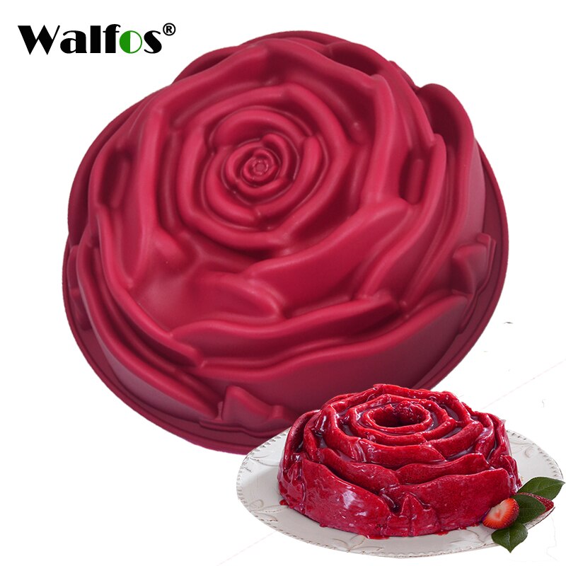 Modern kitchen, comfort and elegance, tools and more   Food Grade Silicone Rose Flower Cake Pan Baking Mold 9 Inches Mousse Cake Bread Baking Pan Pastry Mould Bakeware