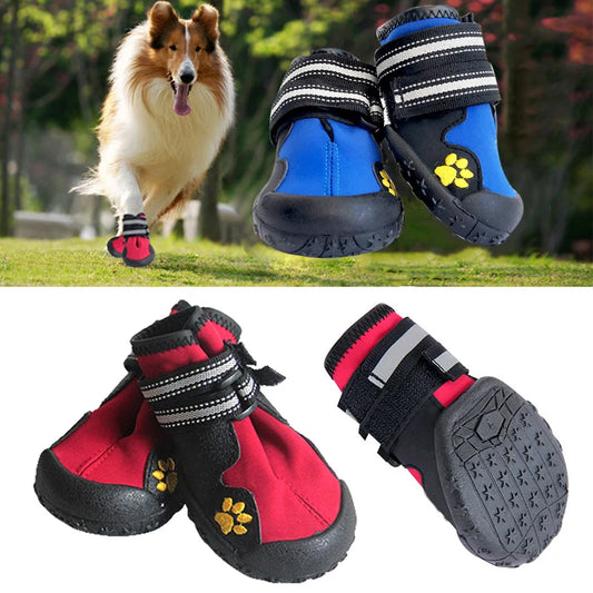 4PCS/set Sport Dog Shoes, Outdoor Rain Boots Non Slip Puppy Running Sneakers, Waterpoof Boots ,Pet Accessories