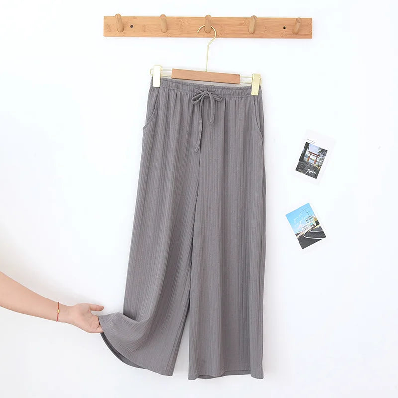 Wide Leg Pants Women's Cropped Pants Thin Shorts Various Colors Large Size Pants pajama