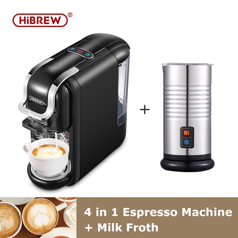 Multi-Capsule Expresso Coffee Machine with Stainless Steel Hot and Cold Milk Frother