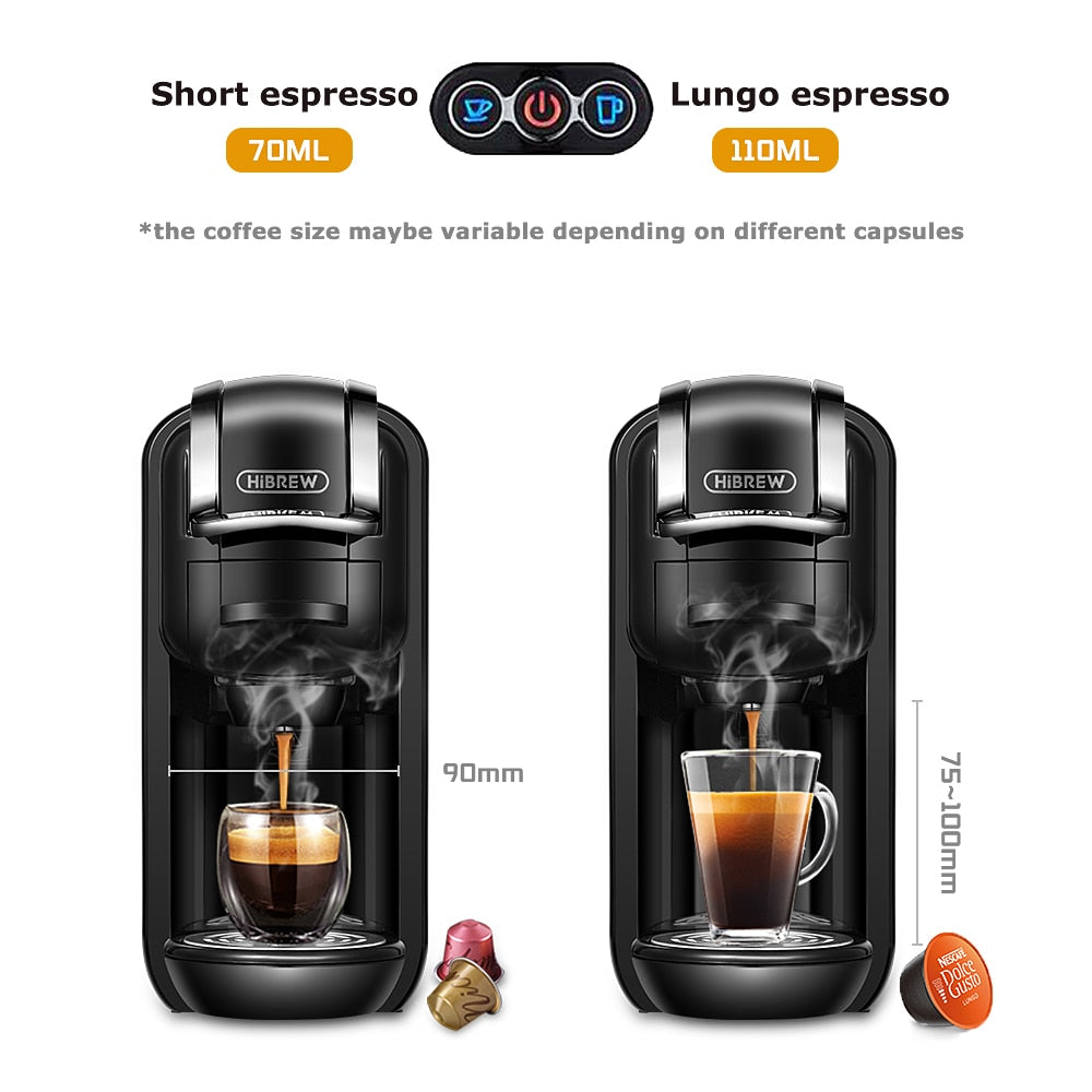 Multi-Capsule Expresso Coffee Machine with Stainless Steel Hot and Cold Milk Frother