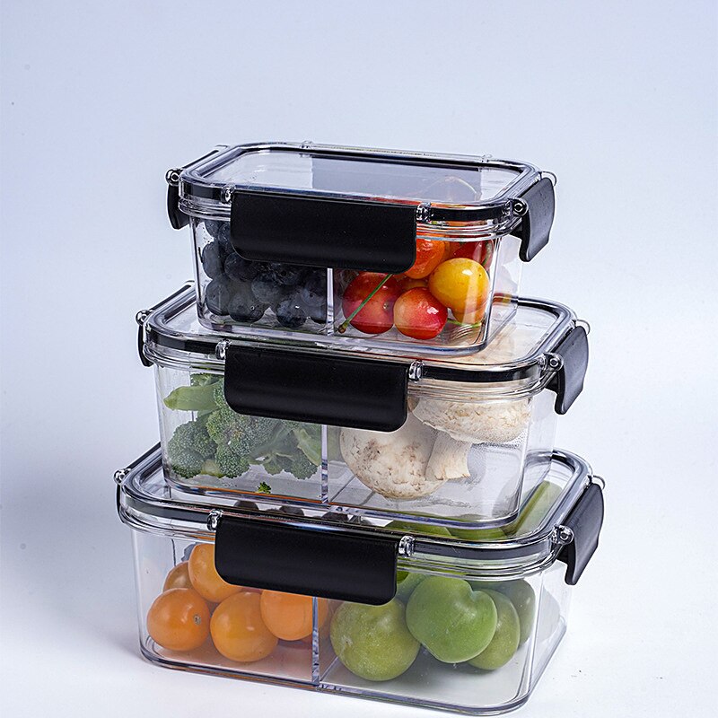 Modern kitchen, comfort and elegance PP+TRP Seal Box Kitchen Fridge Food Container Lunch Box Multi Capacity Save Space Fresh Vegetable Fruit Storage Boxes