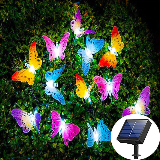 Garden Solar Lamp ,Butterfly String Lights, Waterproof LED Garland