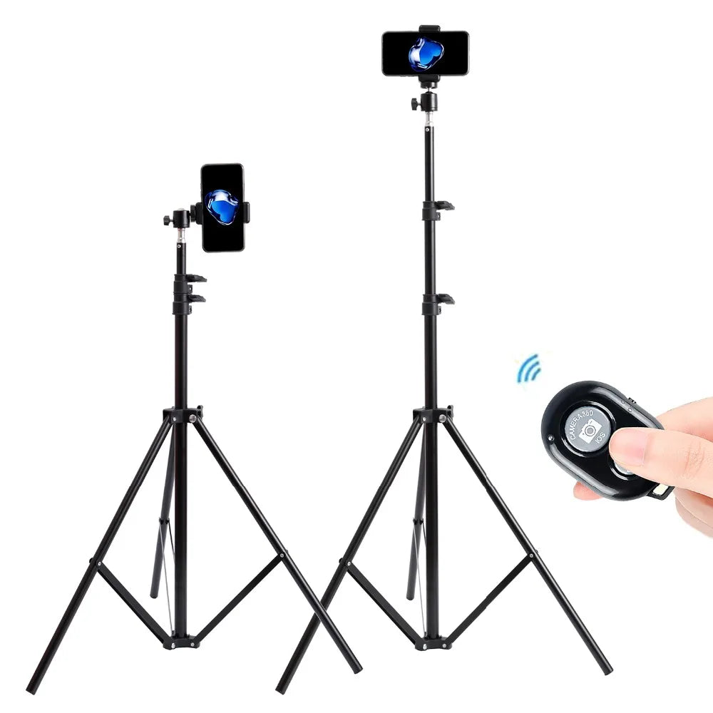 Mobile Phone Live Tripod Floor-Standing ,Support Stand ,Ring Lamp ,Bluetooth Remote Selfie ,Camera Foldable and Portable