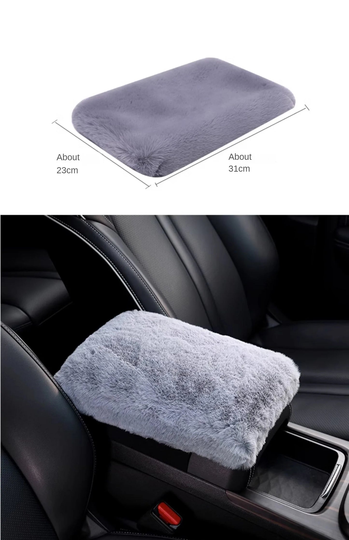 New Winter Soft Plush Car Armrest Box Pillow