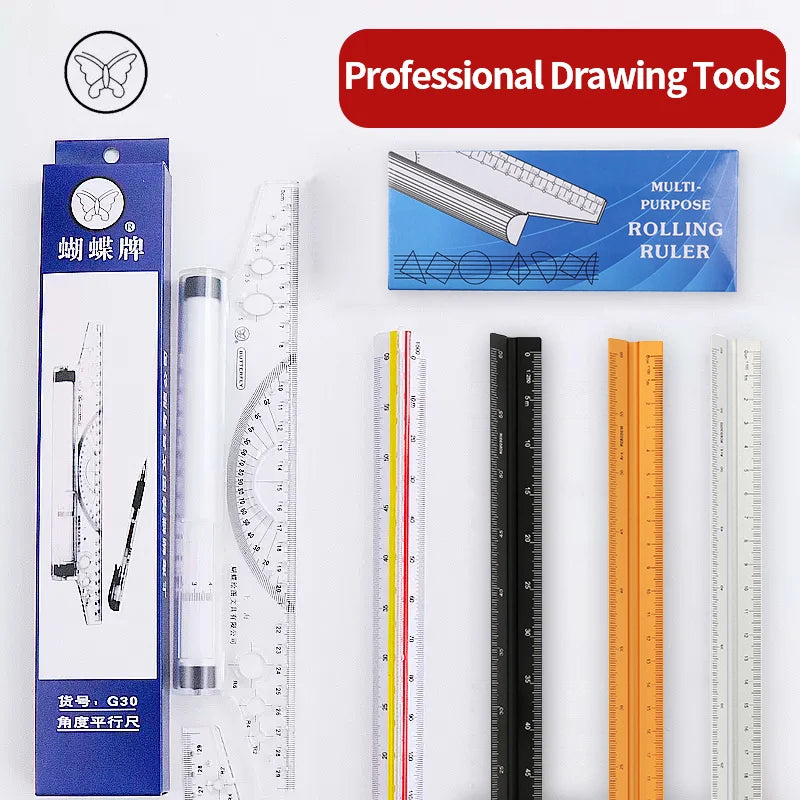 Triangular Scale Ruler 1:20-1:500 Alloy/Metal/Plastic Straight Ruler 30cm Architect/Engineer Accurate Drafting Measure Tool