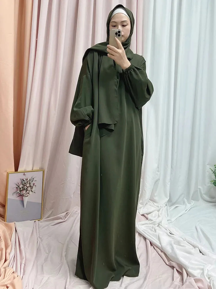 RETAL STYLE Abaya Jilbab for Women, Muslim Hijab Long Dress One Piece Prayer, Outfit Islamic Dubai Turkish Modest Abayas