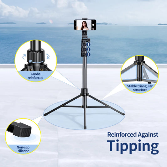 Mobile Phone Live Tripod Floor-Standing ,Support Stand ,Ring Lamp ,Bluetooth Remote Selfie ,Camera Foldable and Portable