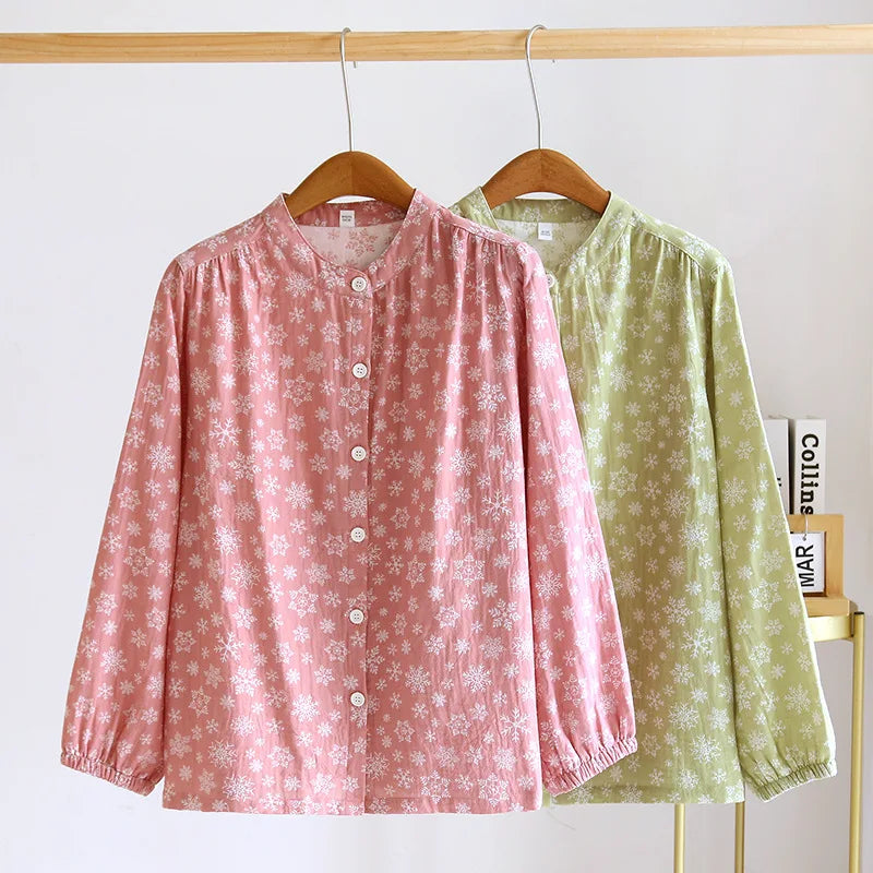 Spring and Autumn New Women's ,Long sleeved Pajamas ,100% Cotton ,Pajamas Single piece, Top Cardigan, Home Furnishings