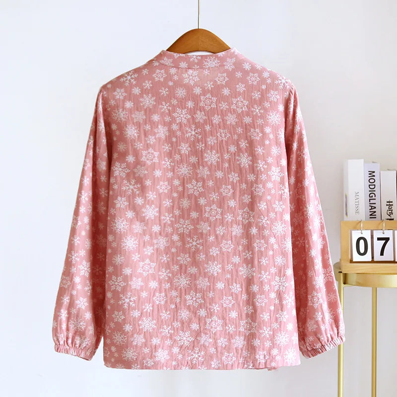 Spring and Autumn New Women's ,Long sleeved Pajamas ,100% Cotton ,Pajamas Single piece, Top Cardigan, Home Furnishings