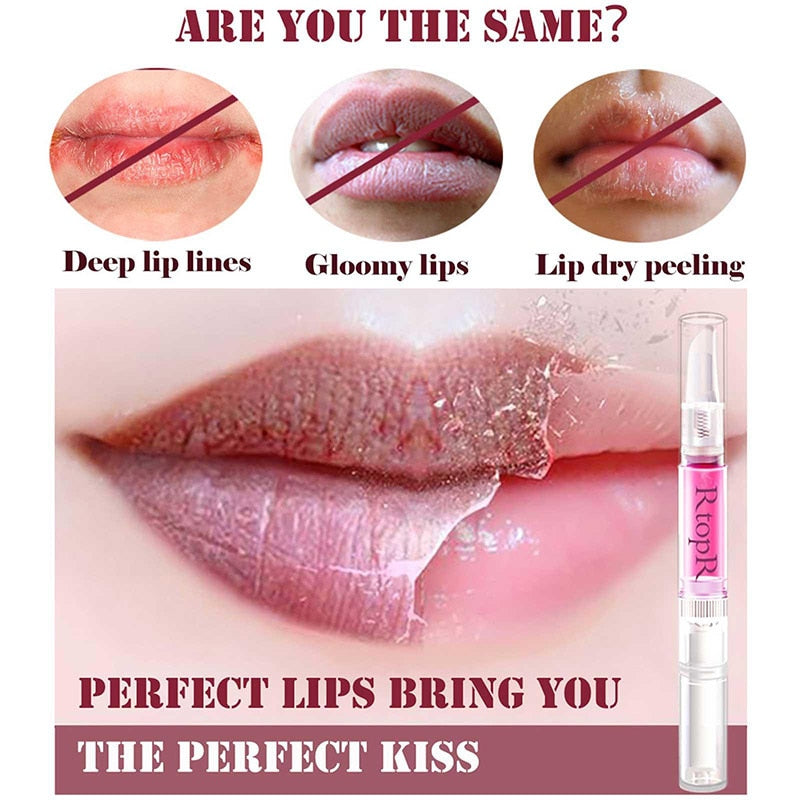 Moisturizing Lip Serum Lip Balm Reduce Fine Lines Lip Gloss Anti-Drying Pink Women Instant Lips Volumizing