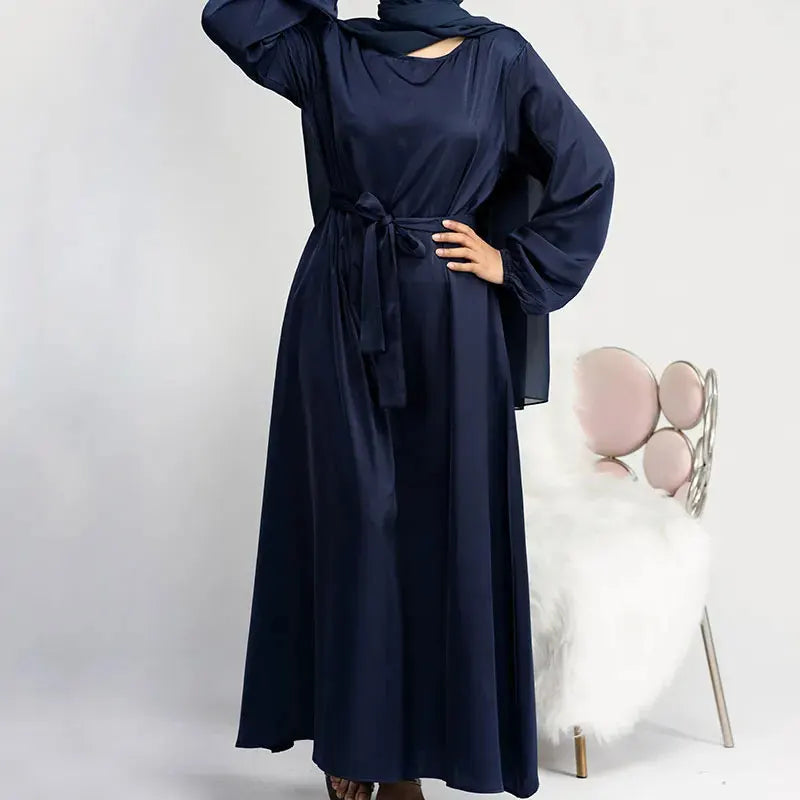 RETAL STYLE Satin Abaya Closed Hijab Dress Turkey Muslim