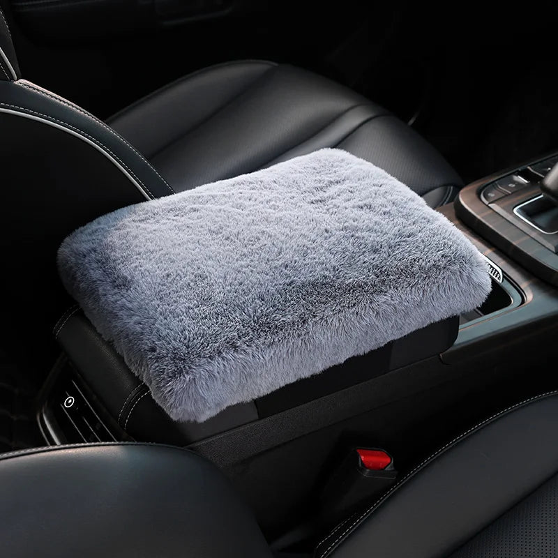 New Winter Soft Plush Car Armrest Box Pillow