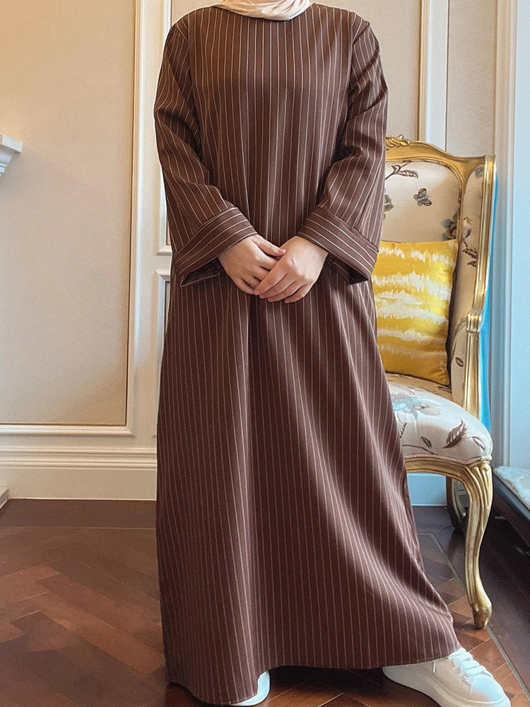 RETAL STYLE Abaya Dress Muslim Women Dubai Turkish Islamic Clothing Elegant Gown (No Scarf)