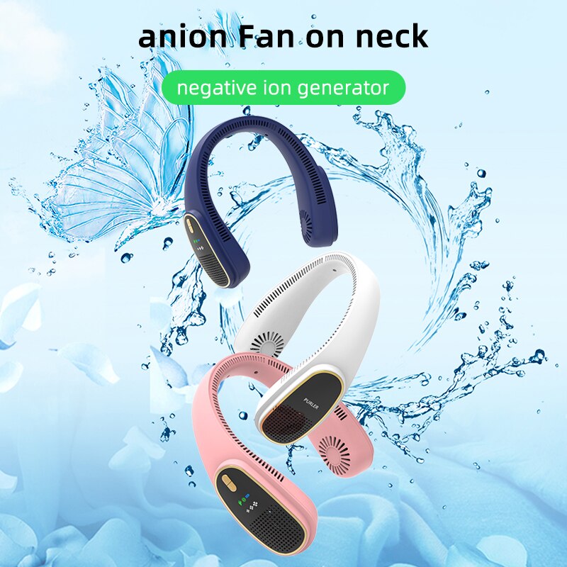 Neck hanging fan USB charging multi-range adjustable wind speed outdoor mini fan