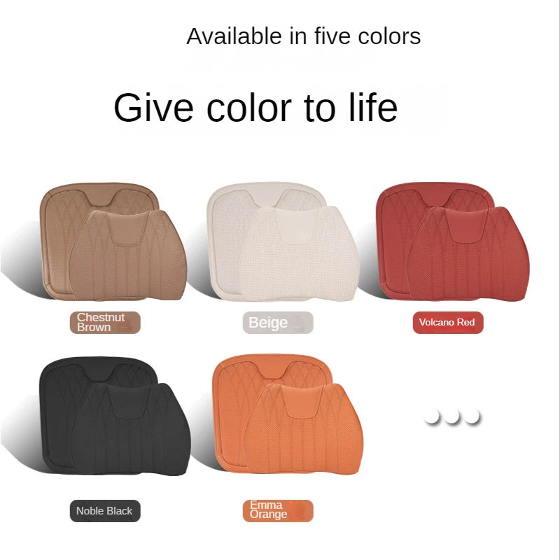 Universal car seat cushion lumbar, integrated seat cooling cushion leather back cushion