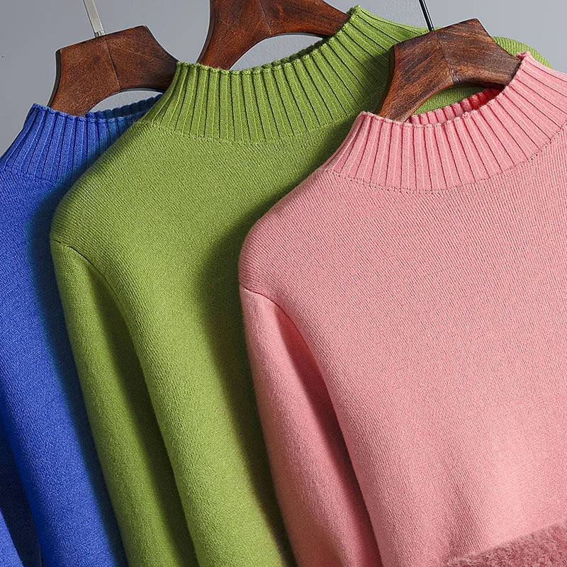 NEW Autumn Winter Women, Plus Velvets Warm Sweater, Fashion Knit Thick Turtleneck Jumper ,Ladys Pullover Sweater Top