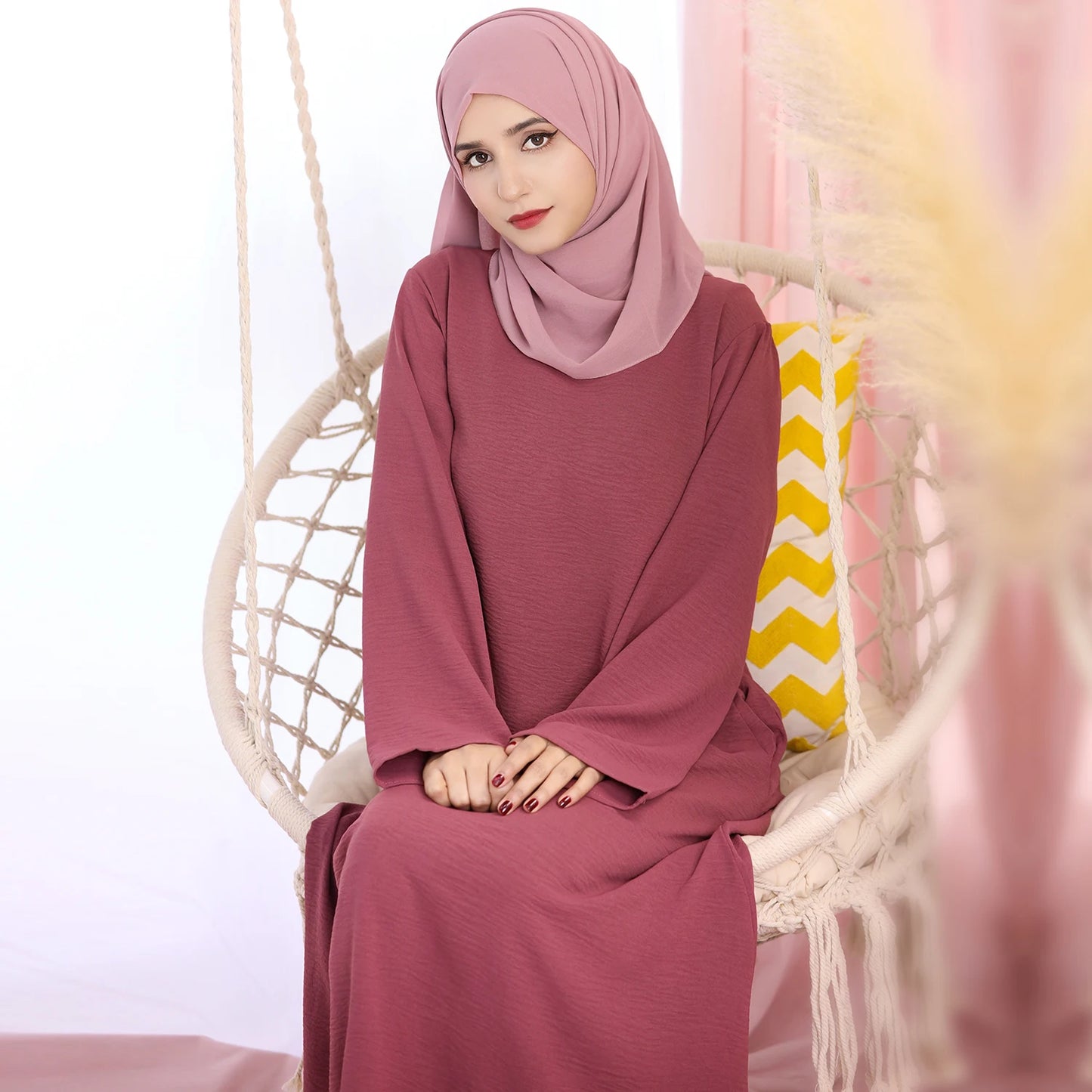 RETAL STYE abaya Simple Style Maxi Dresses for Muslim Women