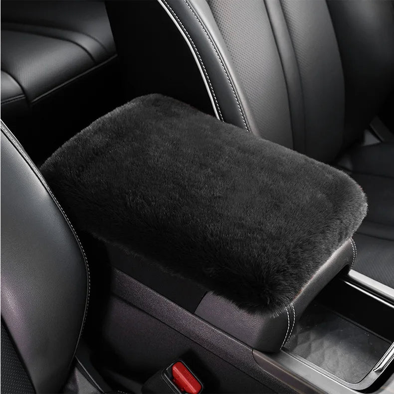 New Winter Soft Plush Car Armrest Box Pillow