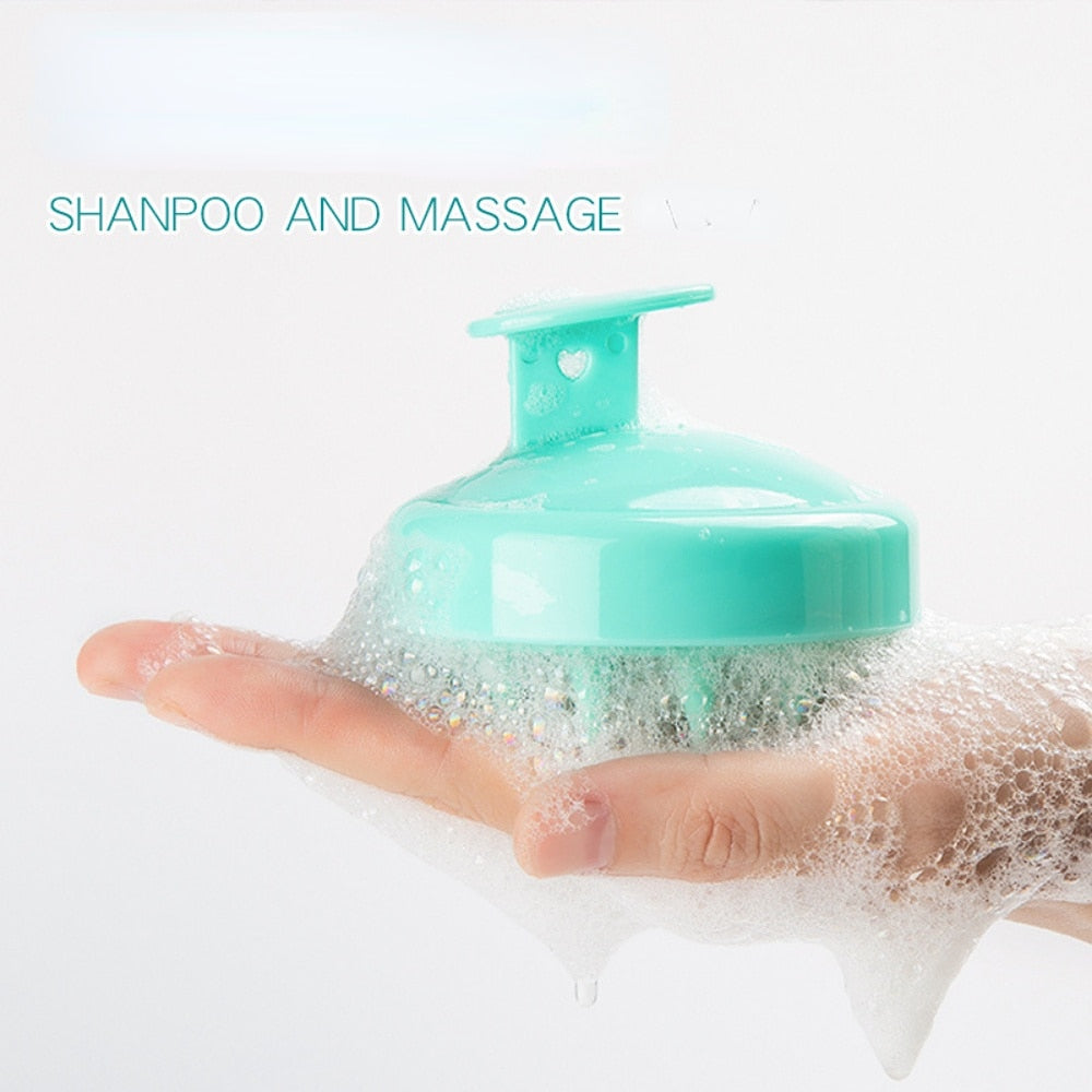 Silicone Shampoo Brush Head Scalp Massage Comb Hair Washing