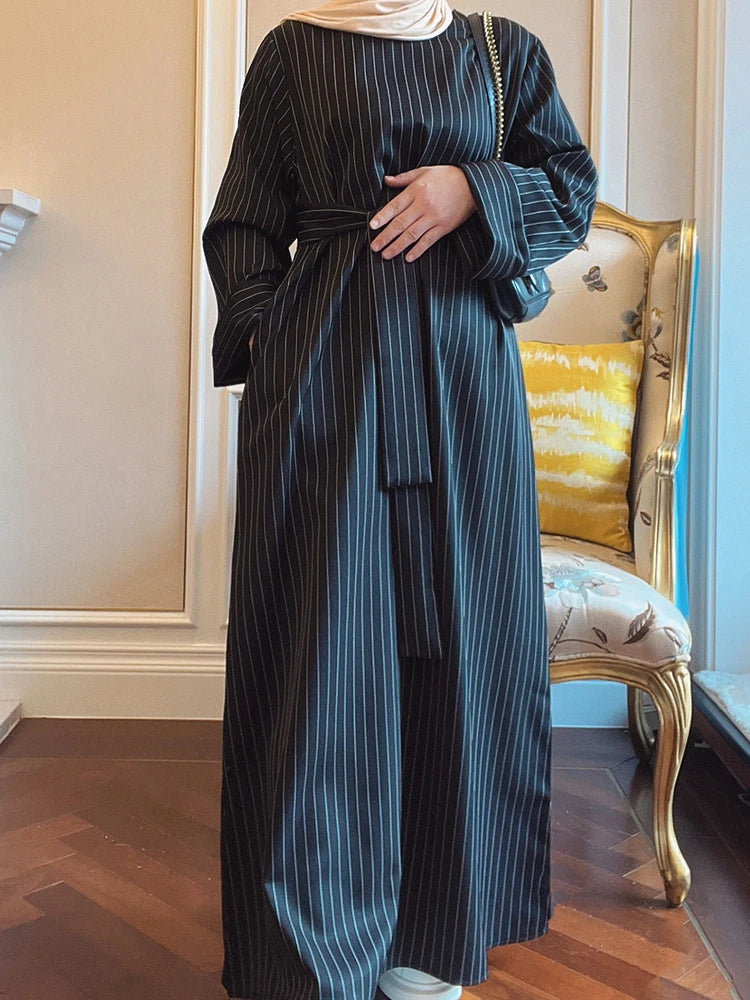 RETAL STYLE Abaya Dress Muslim Women Dubai Turkish Islamic Clothing Elegant Gown (No Scarf)