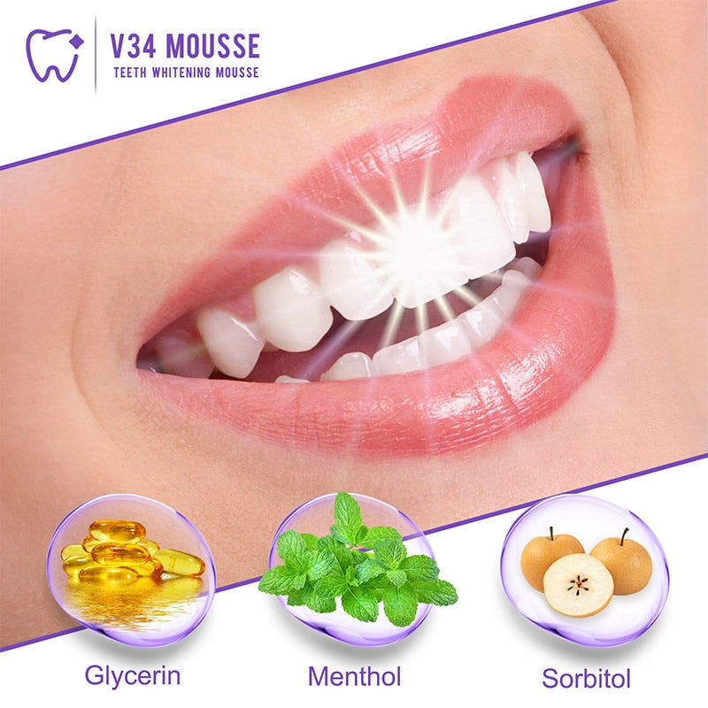 New Arrival V34 Whitening Toothpaste Freshen Breath Remove Stains Oral Hygiene Effective Show Dental Care