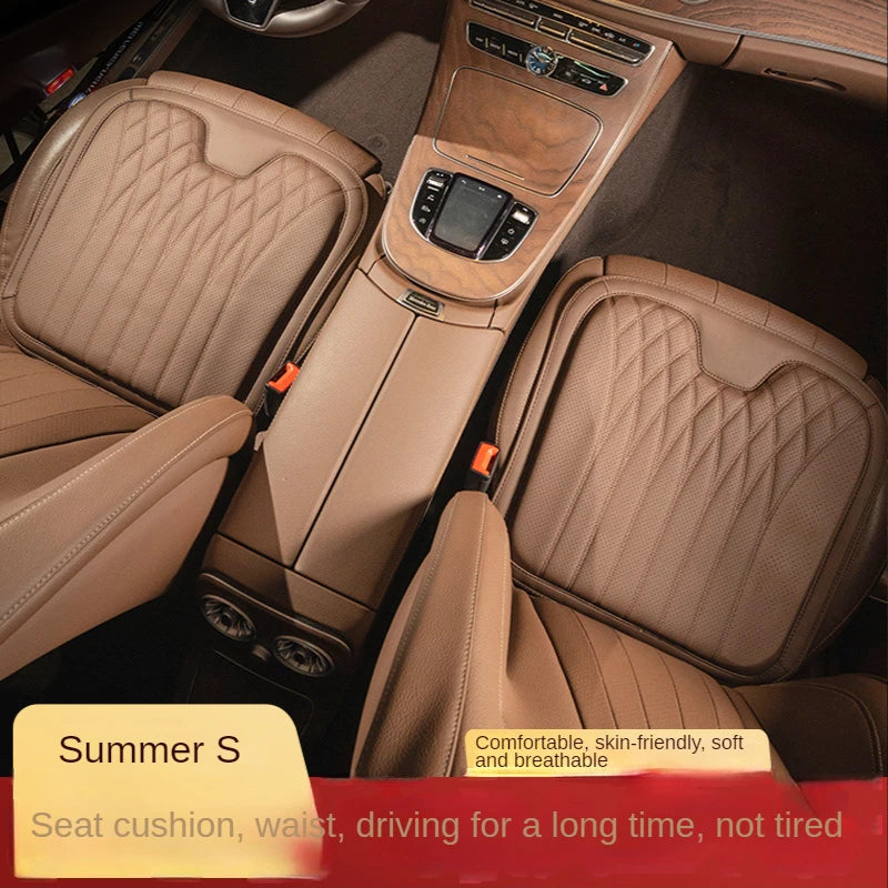 Universal car seat cushion lumbar, integrated seat cooling cushion leather back cushion