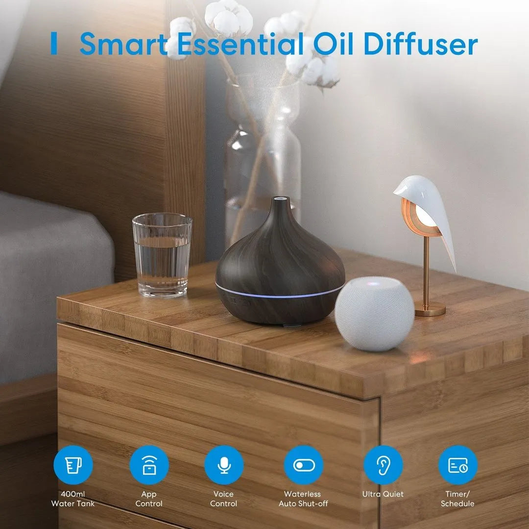 Smart Essential Oil Diffuser, WiFi Air Humidifier EU/US/UK/AU Plug, Work with Apple HomeKit Siri ,Alexa Google Home