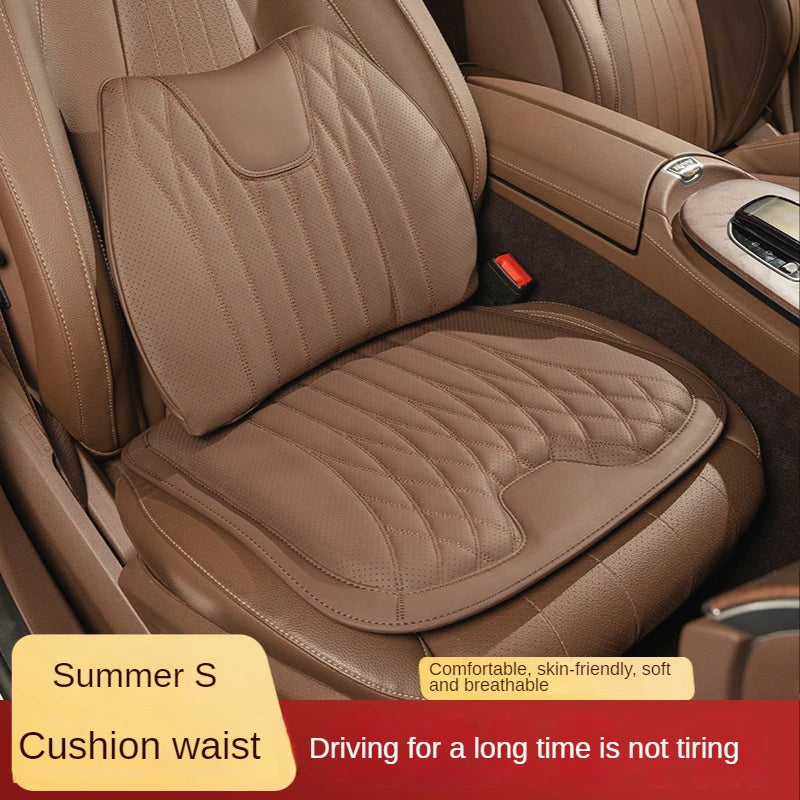 Universal car seat cushion lumbar, integrated seat cooling cushion leather back cushion