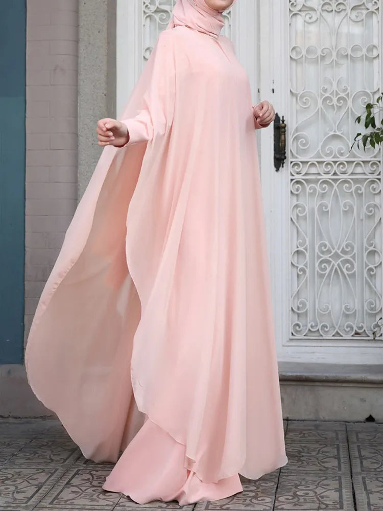 RETAL STYLE Women Chiffon Abaya , Muslim Dresses Robe, Isamic Clothing Long Sleeve , Fashion Abayas For Women