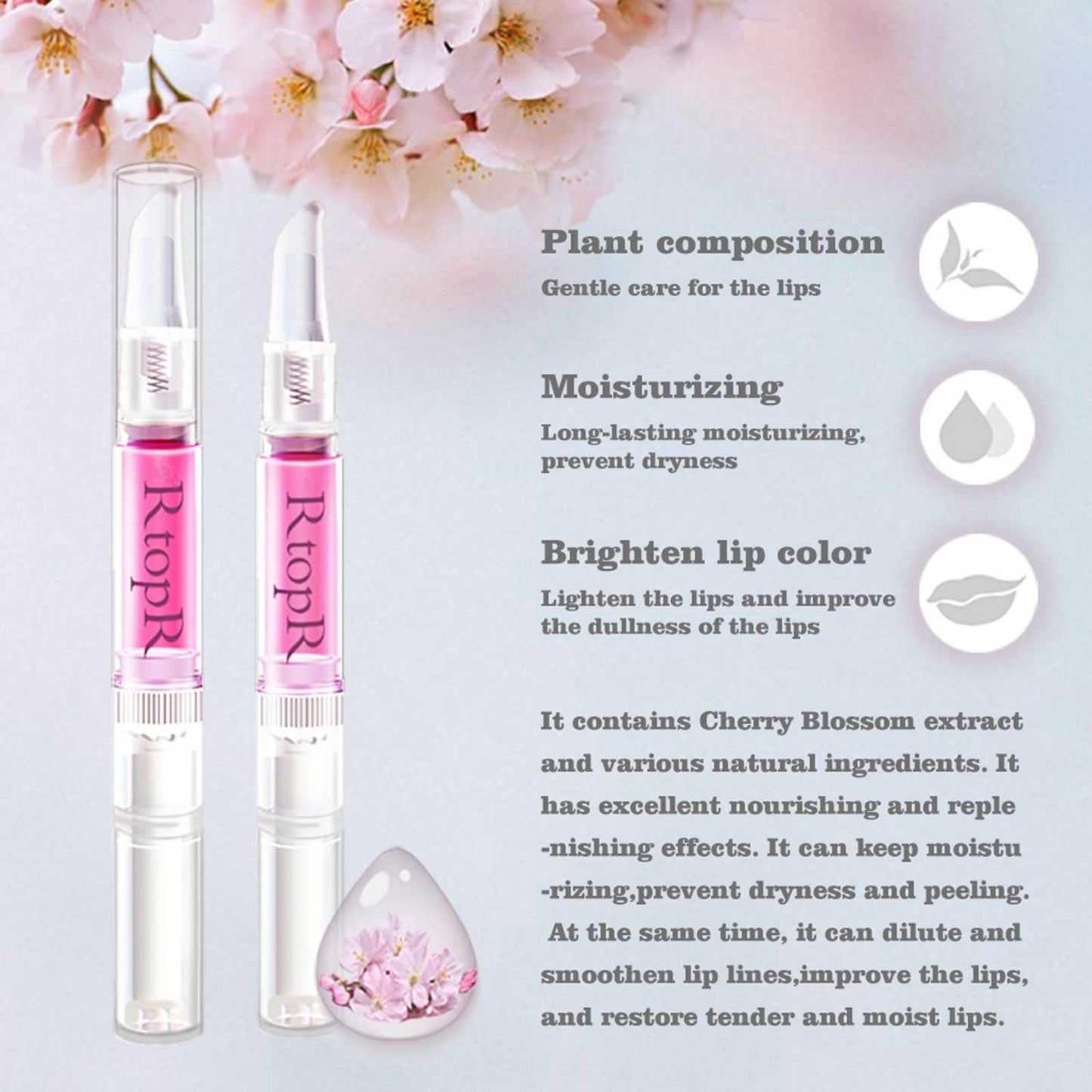 Moisturizing Lip Serum Lip Balm Reduce Fine Lines Lip Gloss Anti-Drying Pink Women Instant Lips Volumizing