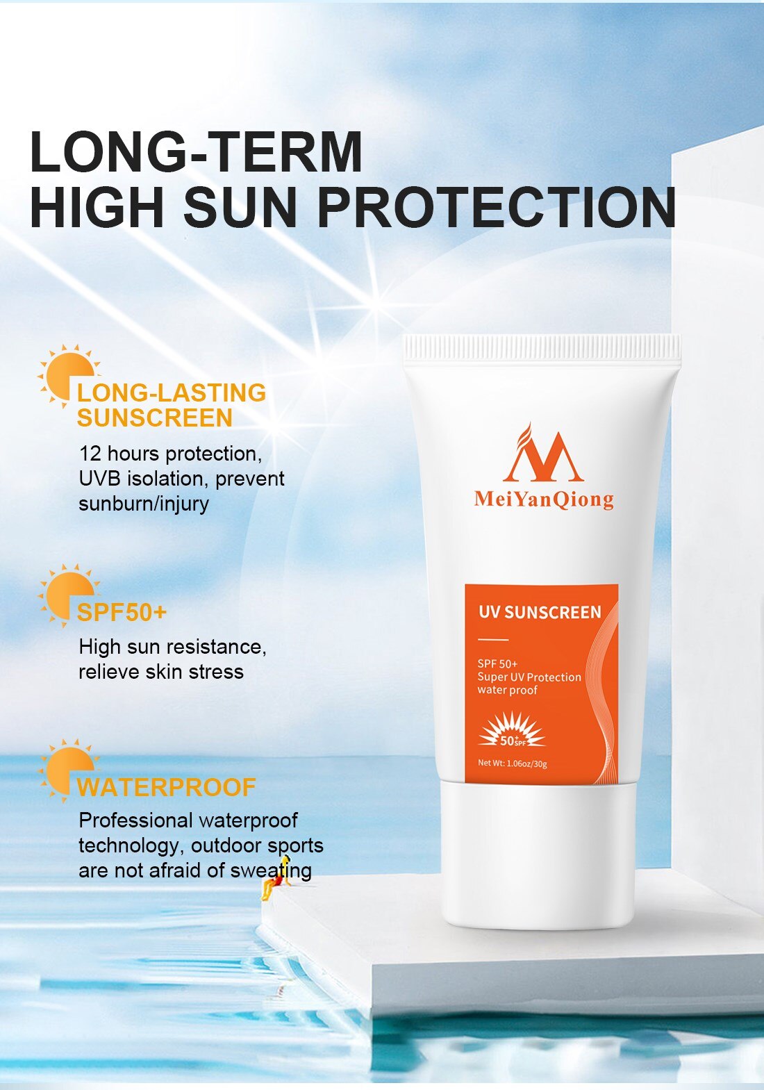 Sunscreen SPF50+ Sunscreen Repair protector solar Moisture Isolation Skin protection Whitening cream Body Facial sunscreen