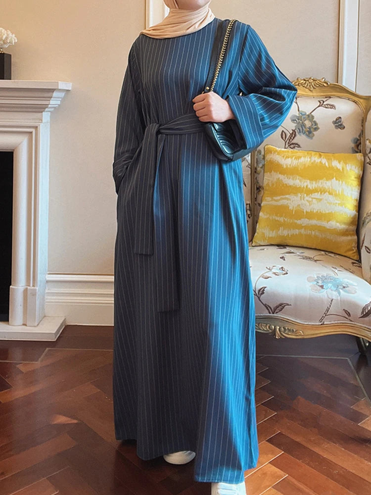 RETAL STYLE Abaya Dress Muslim Women Dubai Turkish Islamic Clothing Elegant Gown (No Scarf)