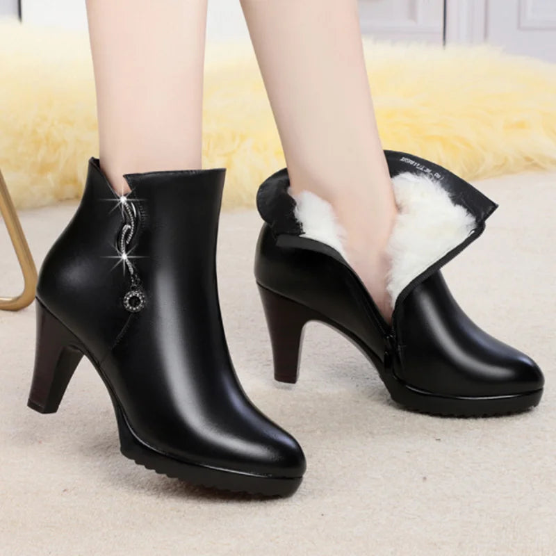 New women's high heel winter boots