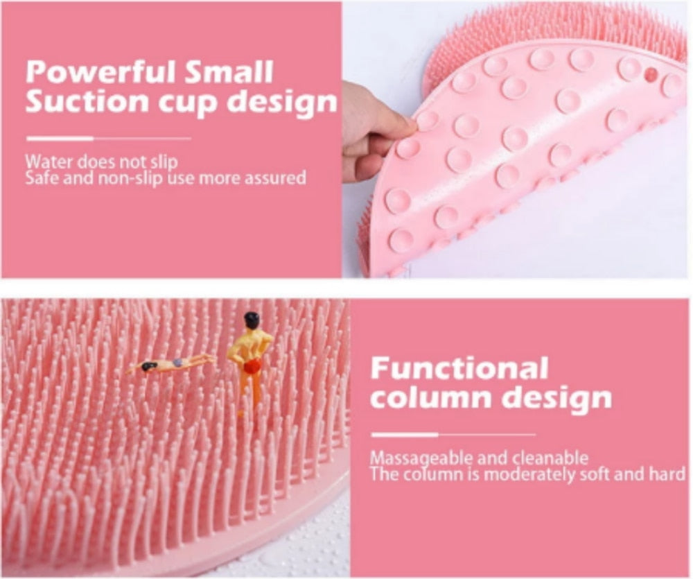 Shower Massage Scraper Bathroom Non-slip Bath Mat Back Massage Brush Silicone Foot Wash Body Cleaning Bathing Tool