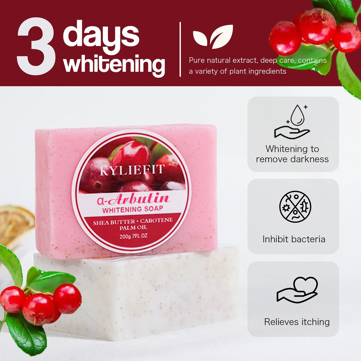 Whitening Soap Bar for Face & Body, Brightening Soap, Wash for Dark Spots, Intimate Areas, Underarms, Cleanses Skin