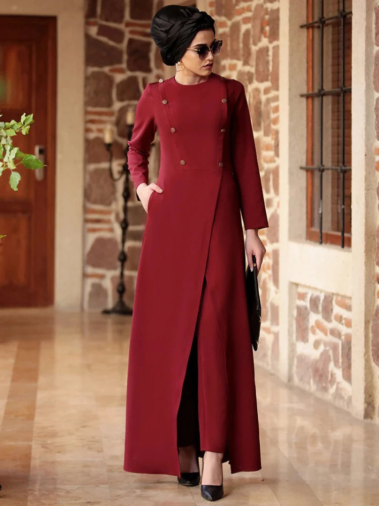 RETAL STAYL turkey muslim ,2 piece set women abaya long dress and pants outfits ,suits islamic clothing