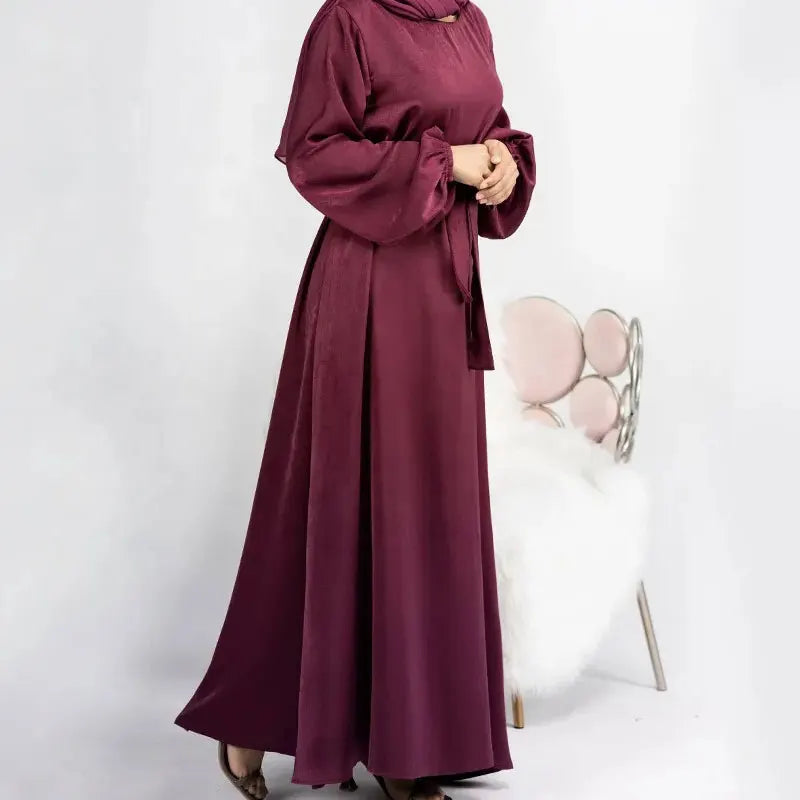 RETAL STYLE Satin Abaya Closed Hijab Dress Turkey Muslim